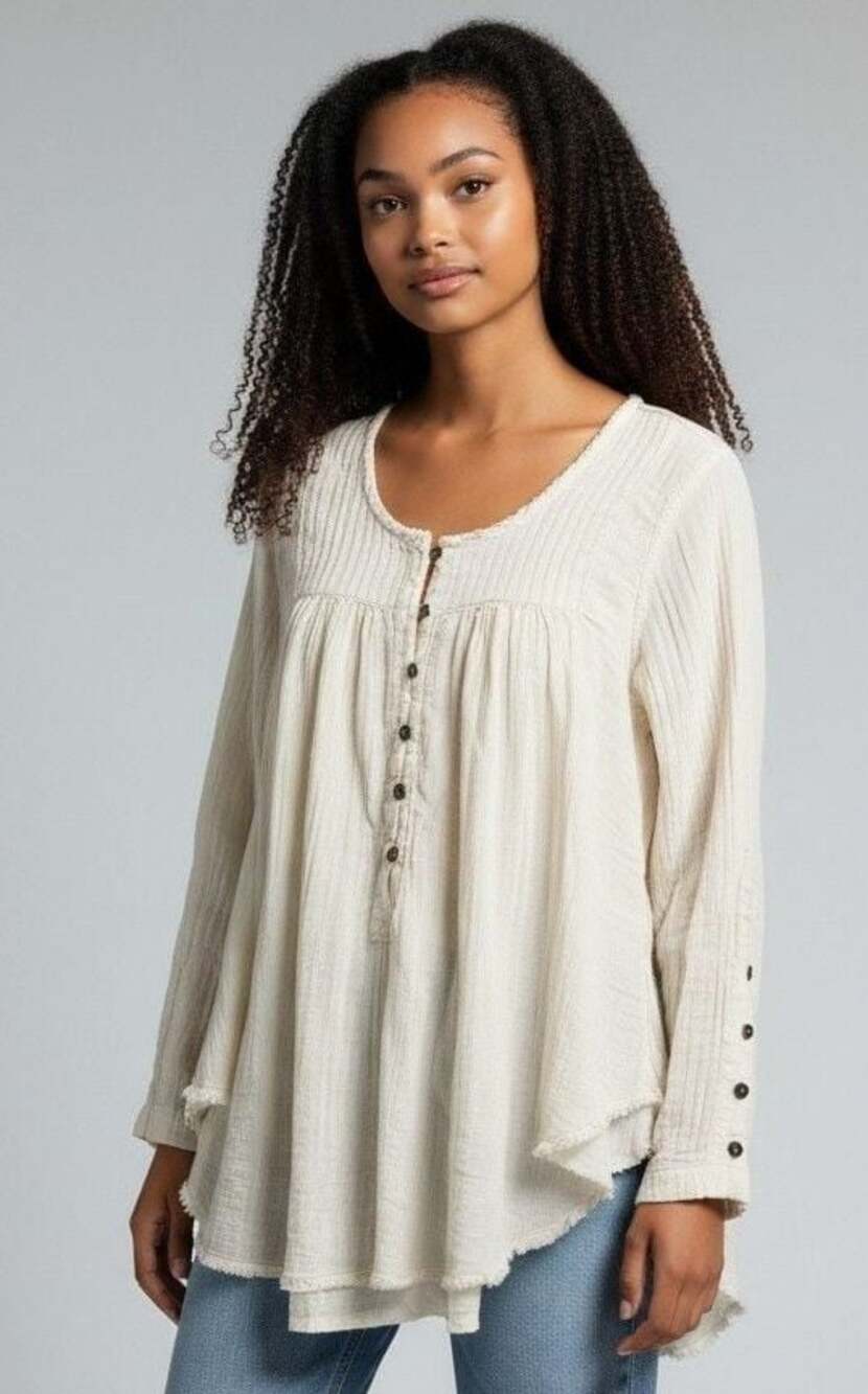We The Free Full Swing Tunic Top White Size Small
